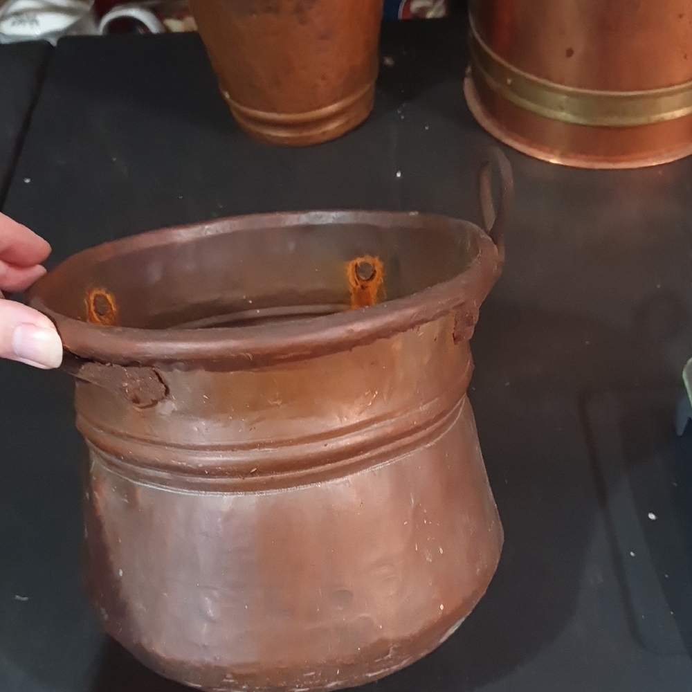 Antique Rustic Genuine Solid Copper Pot Hand Hammered Kettle - Picture 4 of 9